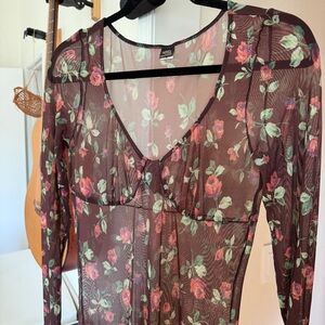 Betsy Rose Sleeve Maxi Corset Dress Lingerie size medium